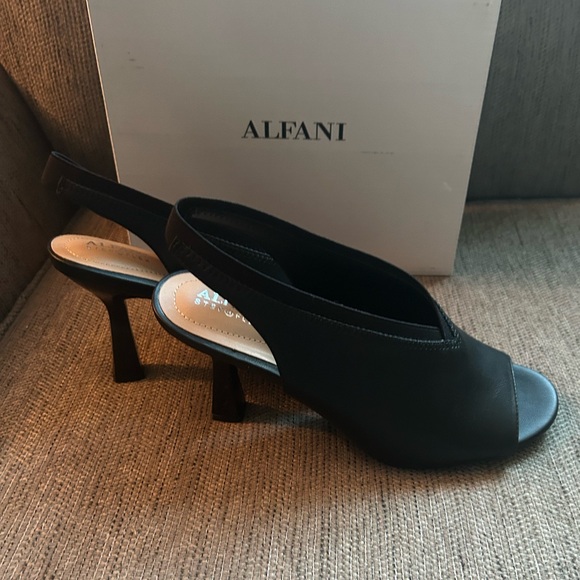 Alfani Sling Back Open Toe Black Sandals Size 8.5 New In Box - Picture 5 of 8
